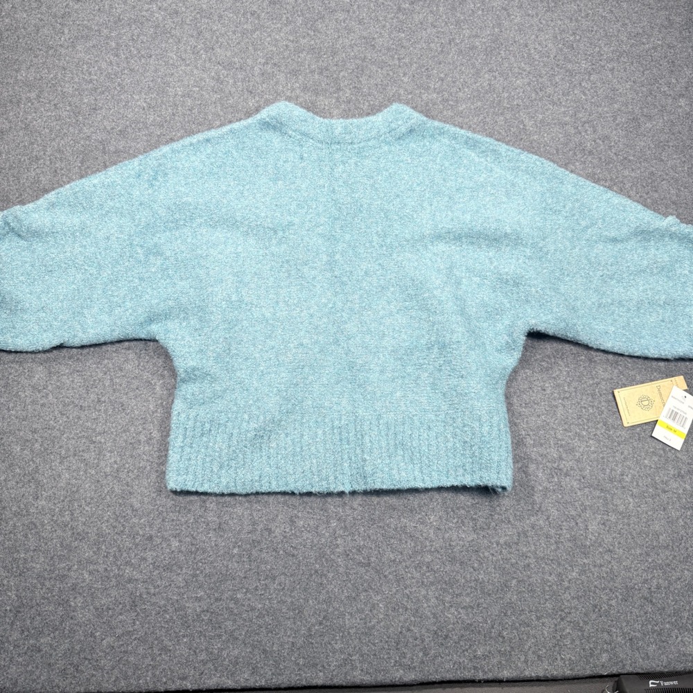 Democracy Womens Seafoam Blue Boucle Wool Blend Sweater B6647KGSW Size M NWT